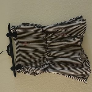 Isabel marant Black White Pink Stripe Chiffon Charley Skirt